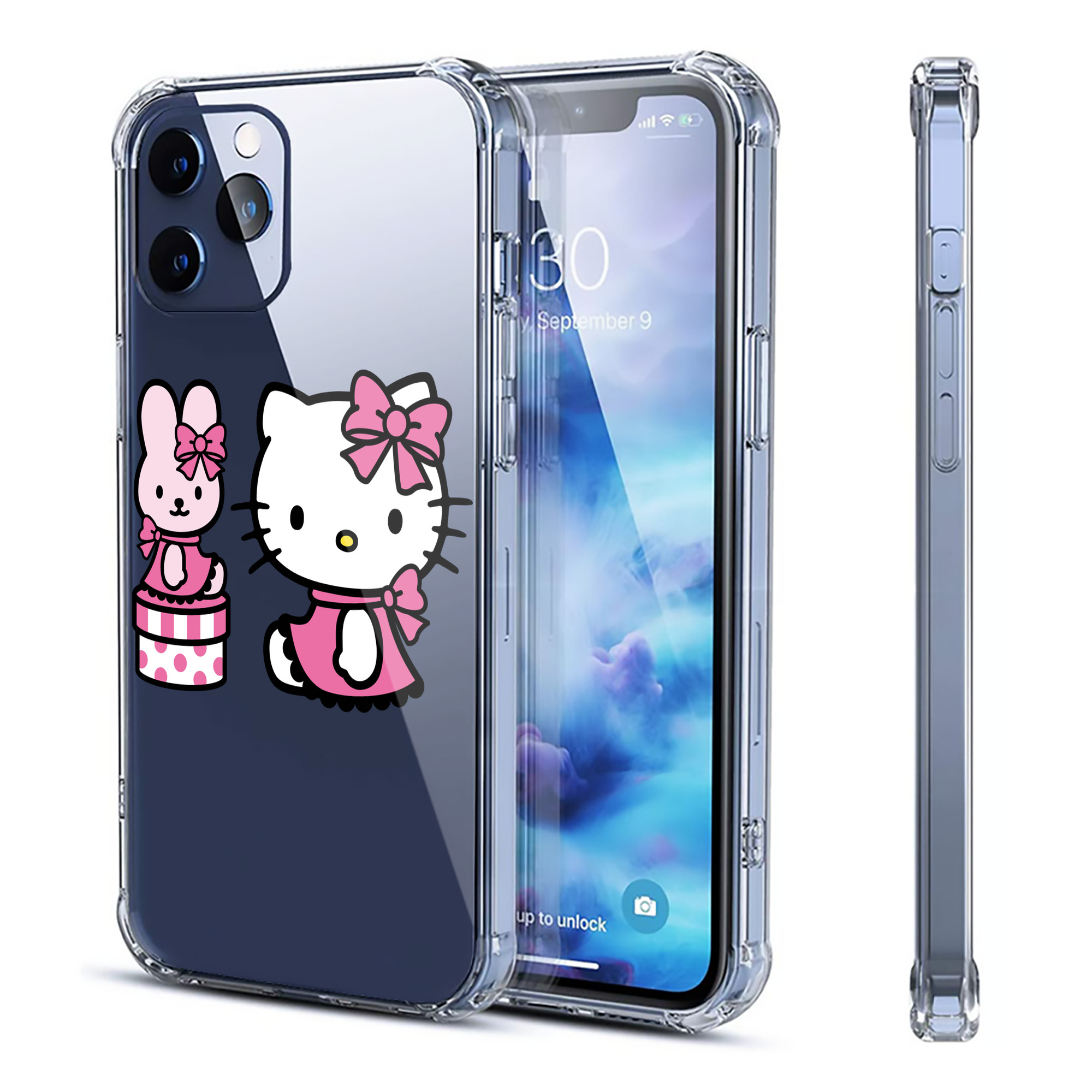 （画像用） Hello Kitty ハローキティ 【iPhone 12シリーズ対応】透明スマホケース（クリアソフトケース）